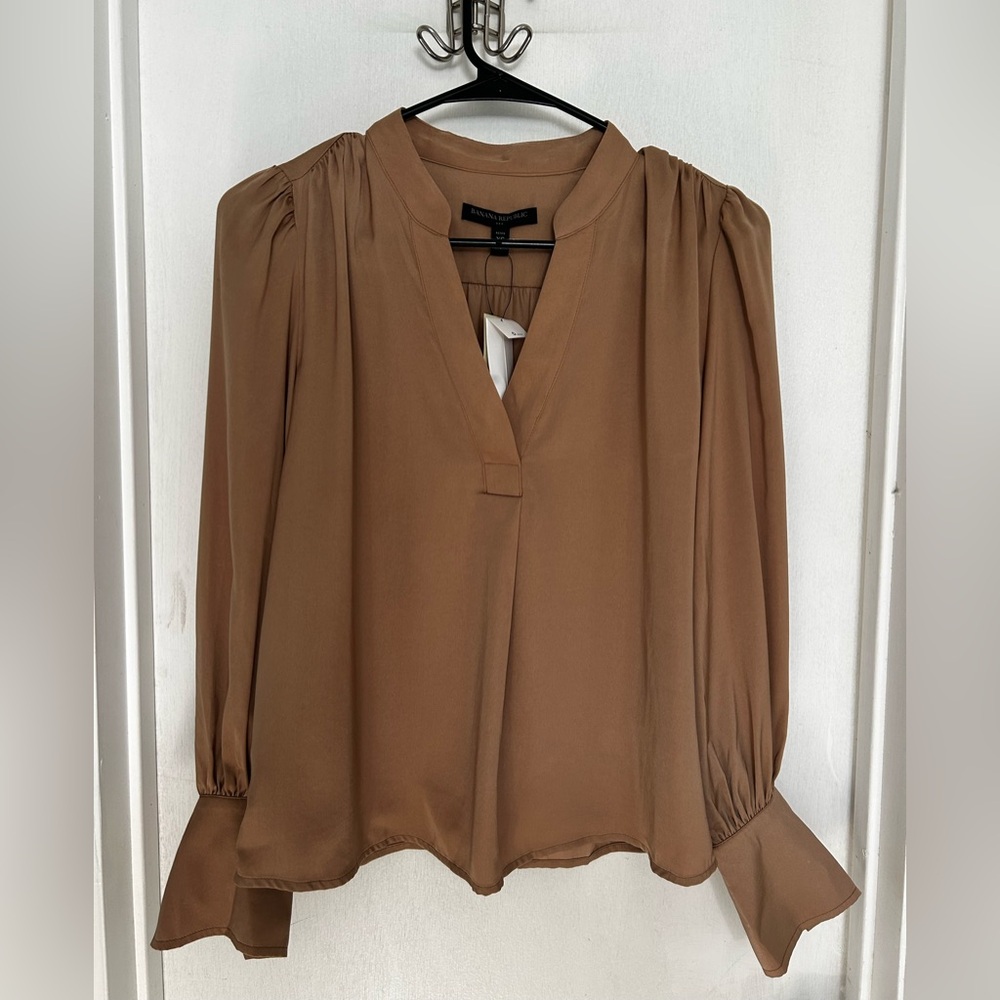 Simple Chic Biz Casual Brown Women's Top